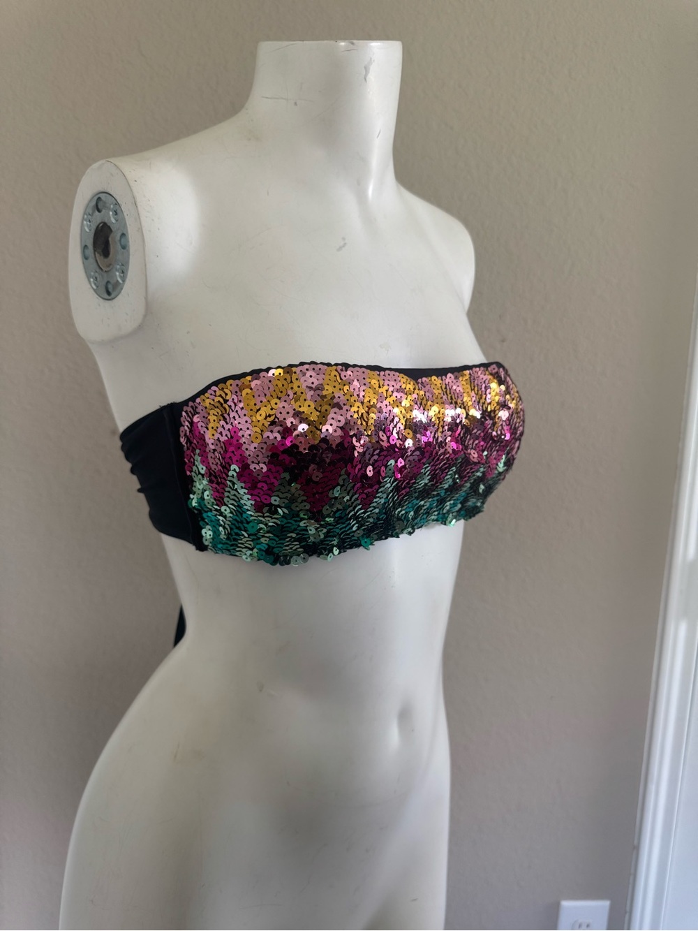 Victoria's Secret Multicolor Sequin Bandeau swim Top
